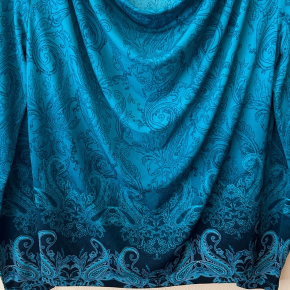 Jones New York Signature Long Sleeved Top - Cowl Neck Ruched Draped- Size S/CH - Picture 7 of 10